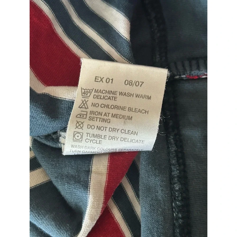 Vintage 2007 Levi's Red Tab Striped Polo Shirt - Men's Medium- LS Logo Y2K